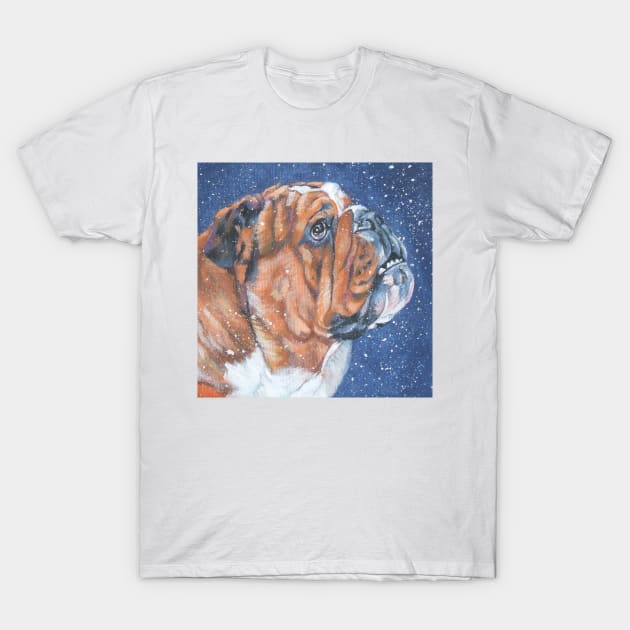 English Bulldog Fine Art Painting T-Shirt by LASHEPARD